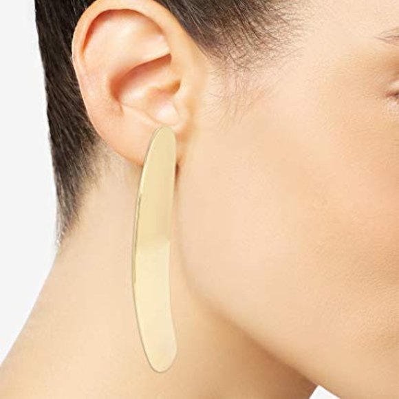 Robert Lee Morris Soho Sculptural Curved Stick Linear Earrings, GOLD - Picture 2 of 2